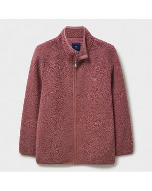 Crew Rose Zip-Through Borg Fleece - Red
