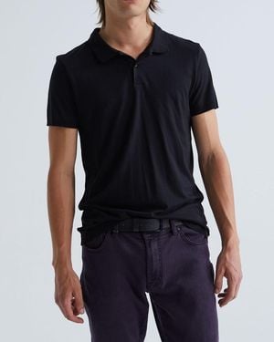 IKKS Cotton Modal Polo Shirt Plain - Black
