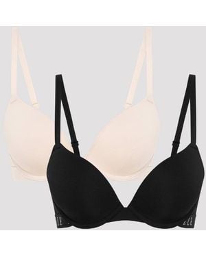 Elle Pack (2) Padded Smooth Bras - Black