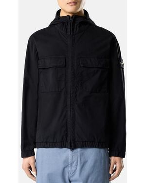 Stone Island Zip Through Rain Jacket - Black