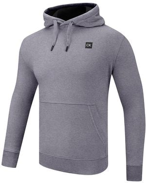 Calvin Klein Marl Fleece Lined Supersoft Cotton Blend Hoodie - Grey