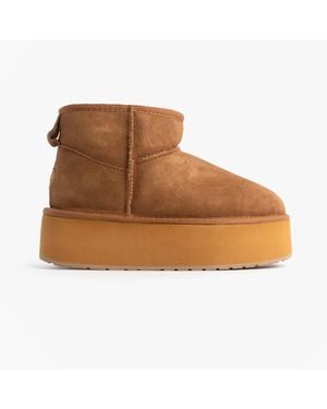EMU Stinger Micro Flatform Mid Calf Boots - Brown