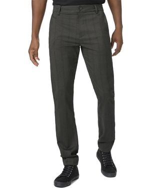 PAIGE Charcoal Stripe Stafford Straight Trouser - Black
