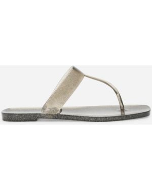 Where's That From Rosalyn Glitter Thong Flip Flop Sandals - Natural