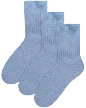 Steve Madden 3 Pack Ladies Original Wool Dress Socks - Blue