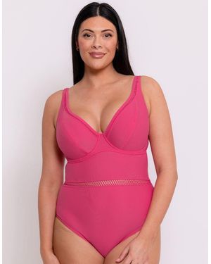 Curvy Kate First Class Multiway Plunge Swimsuit - Pink