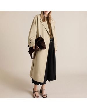 Mango Khaki Oversized Double Breasted Suit Jacket - Natural