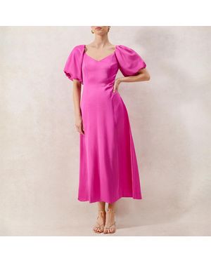 Ro & Zo Yasmin Puff Sleeve Dress - Pink