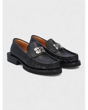 Ganni Butterfly Logo Loafers - Black