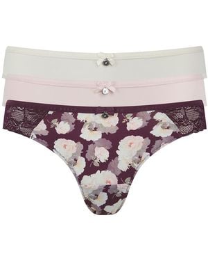 Ted Baker 3 Pack Print And Plain Briefs - Pink