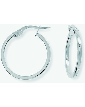 T.H.Baker 9Ct 18Mm Square Tube Hoop Earrings Er669 - Blue