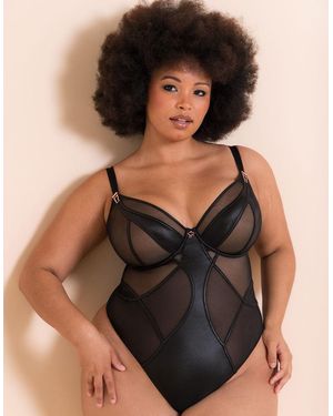 Scantilly Suspense Plunge Bodysuit - Black