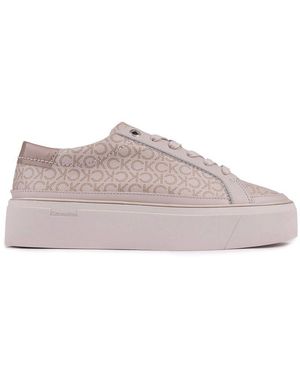 Calvin Klein Multi Print Logo Vulc Trainers - Grey