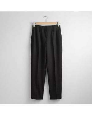 & Other Stories Wool Blend Tailored Trousers - Black
