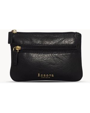 Assots London Mary' Soft Small Leather Coin Purse - Black