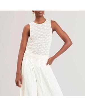 Ted Baker Yuna Touch Of Silk Knitted Sleeveless Top - White