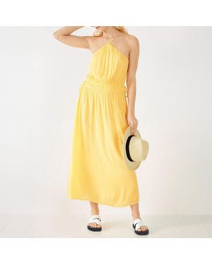 Hush Butter Jade Halter Midi Dress - Yellow