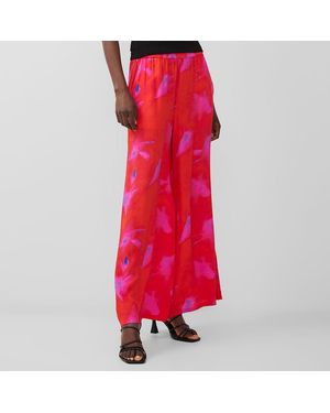 French Connection Raspberry Sora Wide Leg Trousers - Red