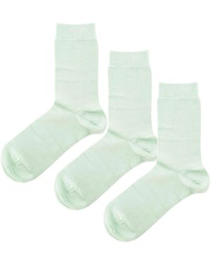 Jemsox 3 Pack Luxury Pure Colour Mint Socks - Green