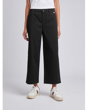 U.S. POLO ASSN. Ankle Wide Leg Chino Trousers - Black