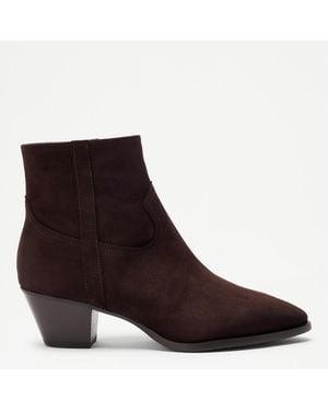 Russell & Bromley Valley Suede Heeled Ankle Boots - Brown