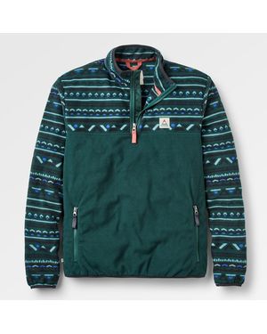 Passenger Dark Geo Set Off Polar 1/4 Zip Fleece Sweatshirt - Green
