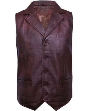 Infinity Leather Classic Leather Waistcoat-Gosport - Purple