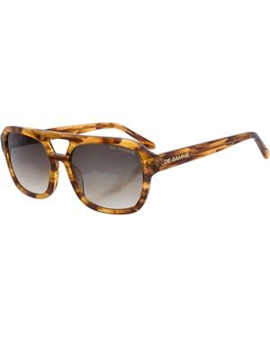 Infinity Leather De-Gamme Rectangle Polarized Sunglasses - Brown