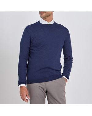 Oliver Sweeney Denim Cosford Wool Blend Jumper - Blue