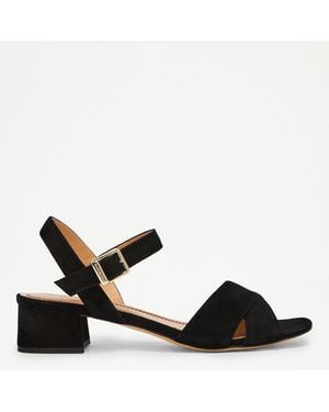 Russell & Bromley Suede Skyline Heeled Sandal - Black