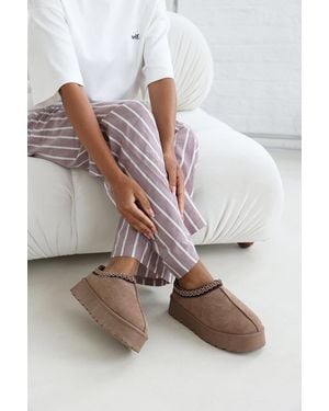 Where's That From 'Allegra' Faux-Suede Embroidered Low Ankle Slipper Boots - Multicolour