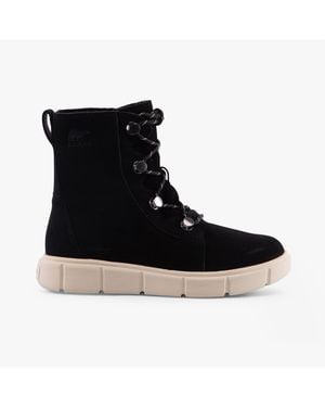 Sorel Explorer Iii Joan Ankle Flat Ankle Boots - Black