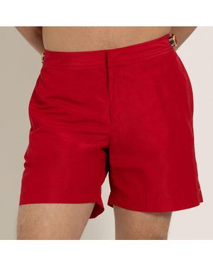 Orlebar Brown Vermillion/Stripe Bulldog Swim Shorts - Red