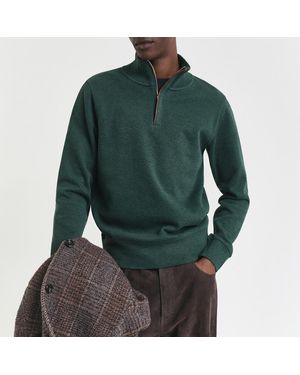 GANT Sacker Rib Half Zip Sweatshirt - Green