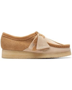 Clarks Tan Wallabee Mid Combi Shoes - Brown