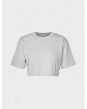 Off-White c/o Virgil Abloh Stamp Rib Cropped Tee Artic Ice - Blue