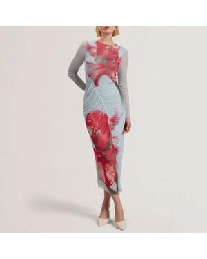 Ted Baker Boxnine Mesh Gathered Detail Dress