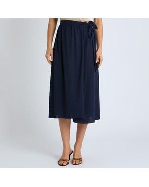 Reiss Mel Jersey Wrap Midi Skirt - Blue