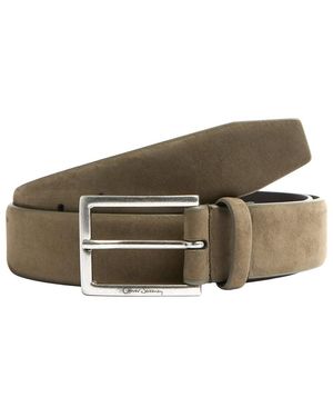 Oliver Sweeney Khaki Busso Suede Belt - Brown
