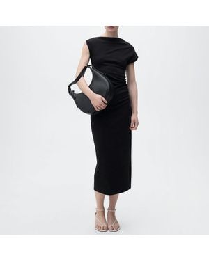 Mango Juli Asymmetrical Midi Dress - Black