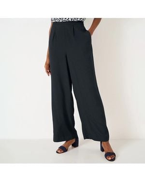 Crew Floral Jacquard Wide Leg Trouser - Black