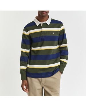 GANT Striped Heavy Rugby Shirt - Blue