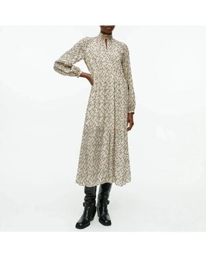 ARKET Metallic Jacquard Midi Dress - Natural