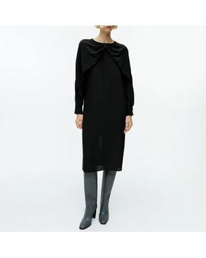 ARKET Bow Detail Silk Midi Dress - Black