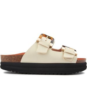 V.Gan Vegan Plum Footbed Tortoiseshell Sandals - Metallic