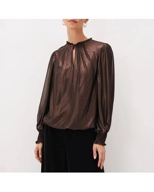 Phase Eight Rose Zavia Foil Blouse - Brown