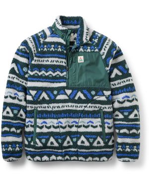 Passenger Geo Tracks Offroad Sherpa 1/2 Zip Fleece Sweatshirt - Blue