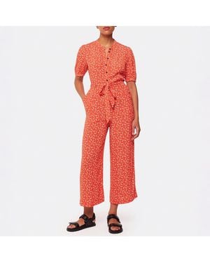 Whistles Micro Floral Jumpsuit - Red