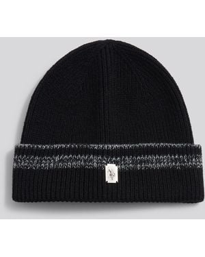 U.S. POLO ASSN. Stripe Tipping Rib Knit Beanie - Black