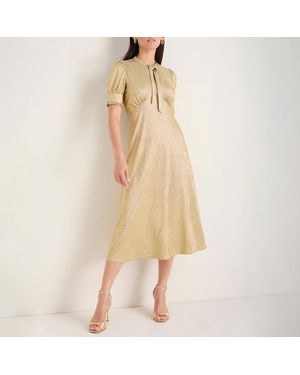Wyse Metallic Paulina Dress - Natural